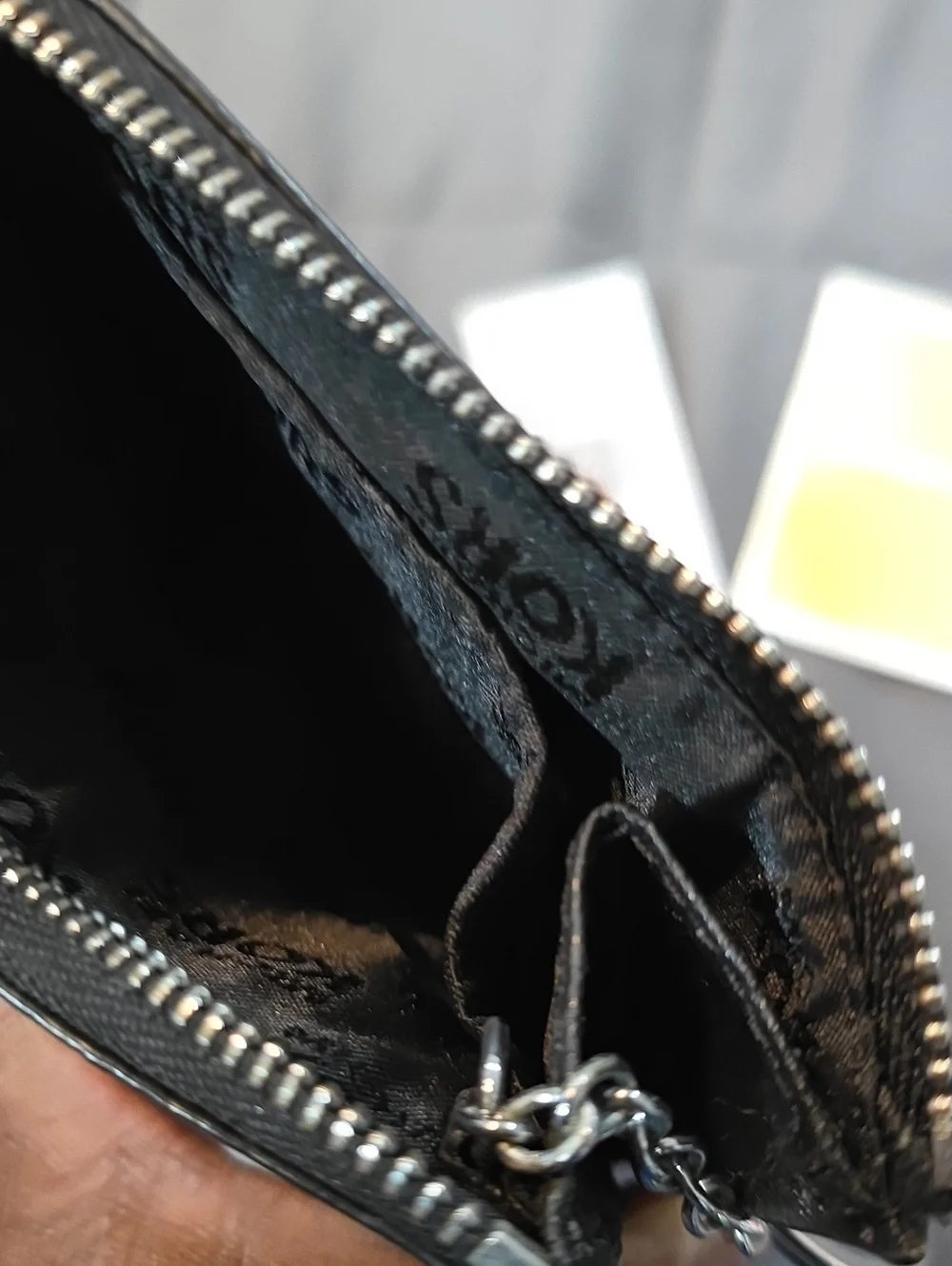 Michael Kors Black Saffiano Leather Zip Card Pouch with Keyring